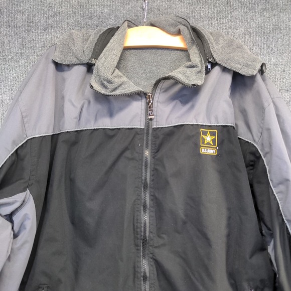 Dimco Men's US. Army Hooded Jacket Black Gray Size XL Embroidered Logo - Picture 6 of 14